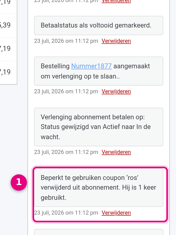 Abonnementsnotitie: beperkt te gebruiken coupon verwijderd
