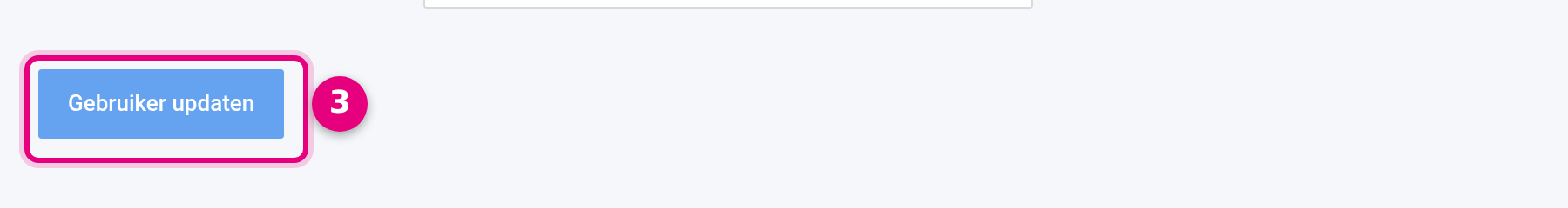 De knop Gebruiker updaten onderaan het scherm